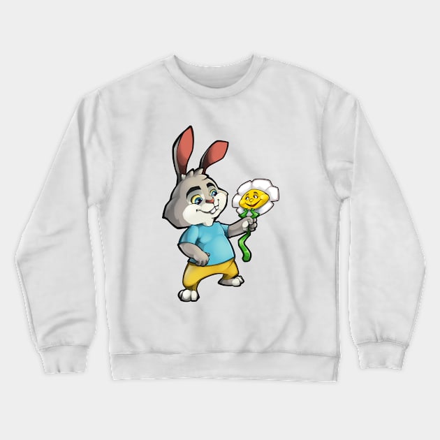 cheerful hare Crewneck Sweatshirt by AlexartAV 